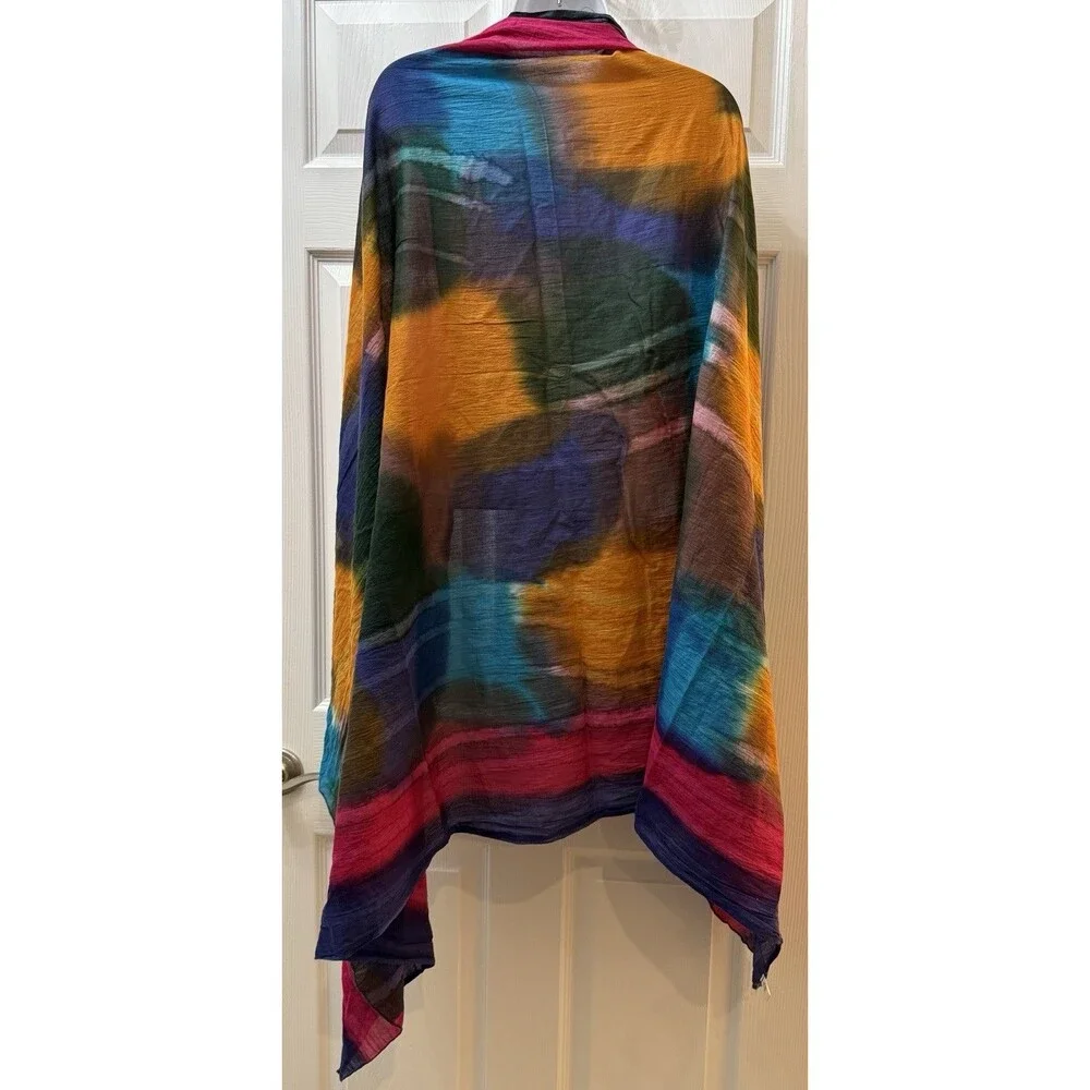 Global Girlfriend Tie Dye Scarf Wrap Multicolor Tie Dye 100% Cotton 68